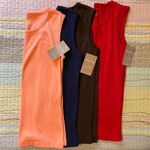 Lot of 4 White Stag Tank Tops NEW Size Small